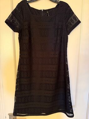 Marc by Marc Jacobs Black Lace Short Sleeve Mini Dress